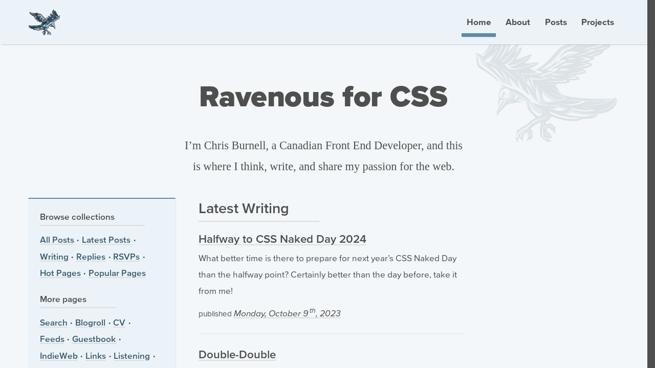 Screenshot of Ravenous for CSS · Chris Burnell