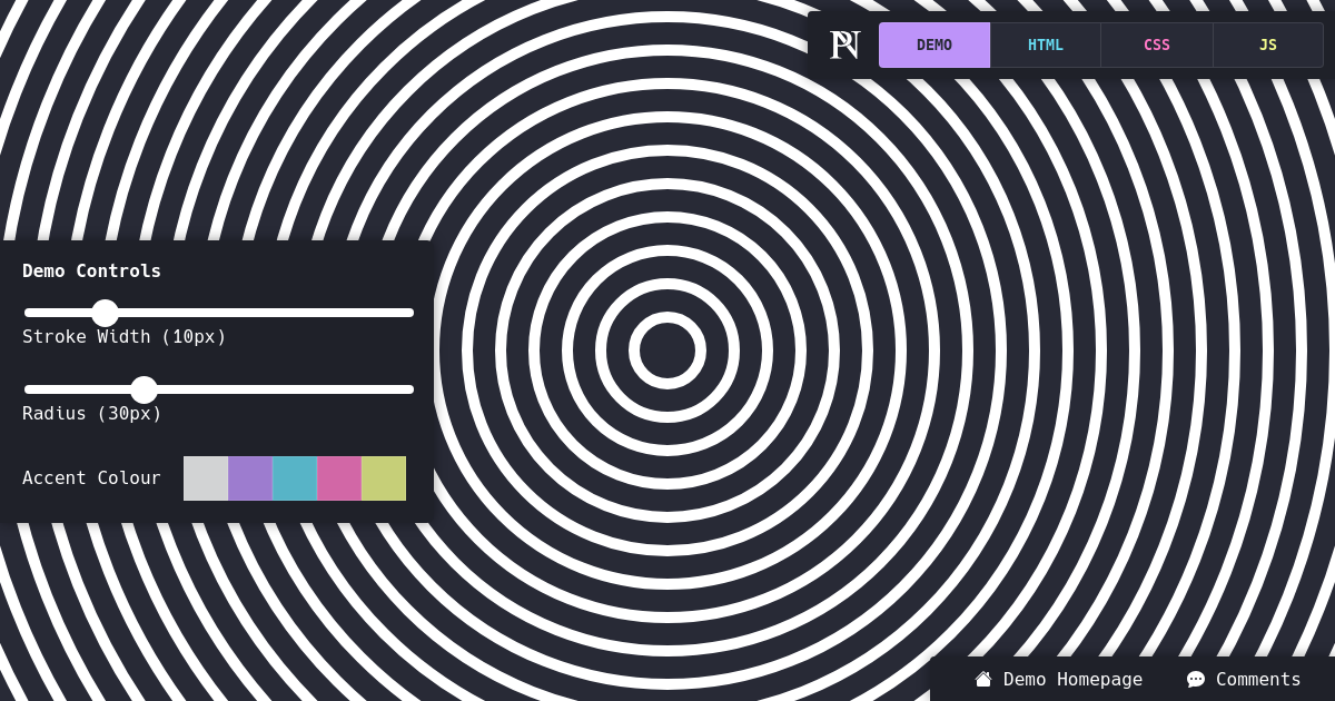 Screenshot of Canvas Drawing: Concentric Circles