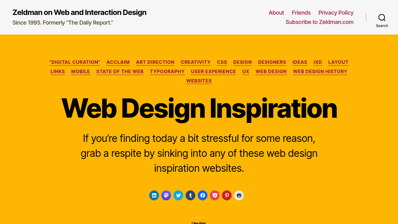 Screenshot of Web Design Inspiration - Zeldman on Web and Interaction Design