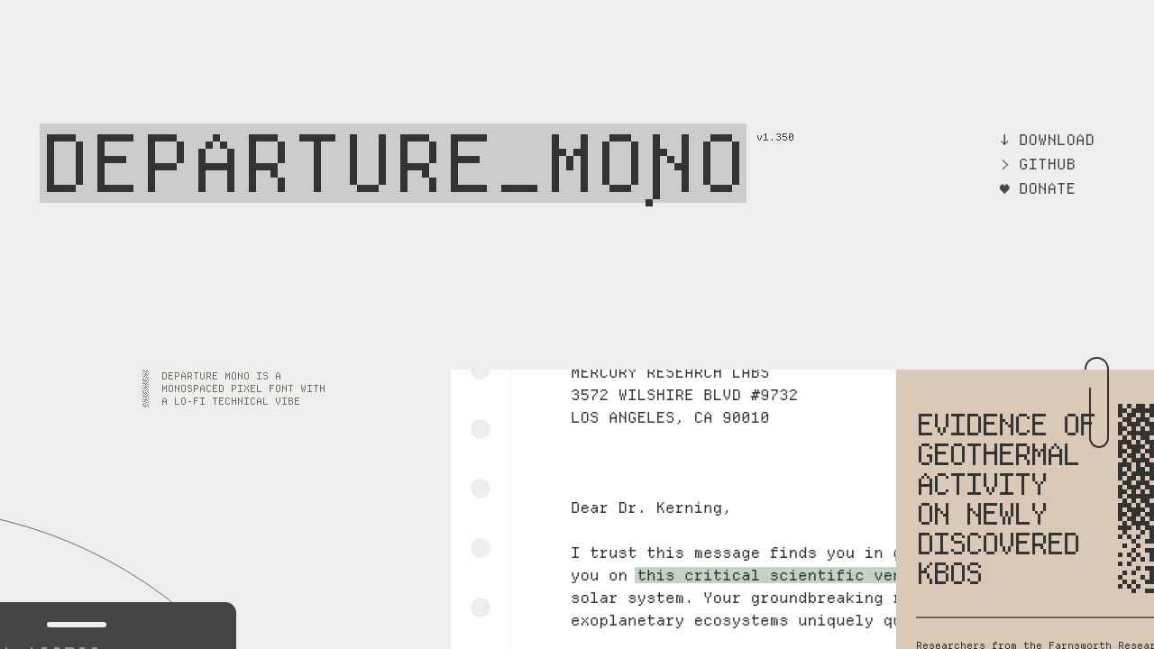 Screenshot of Departure Mono