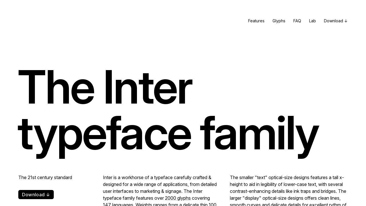 Screenshot of Inter font family